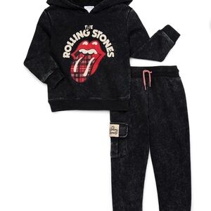 Rolling Stones Black Hoodie and Joggers Set 5T